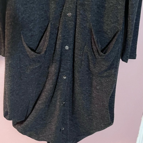 Elena Wang cardigan sweater long line Lagen look duster triangle hemline artsy M - Picture 8 of 14